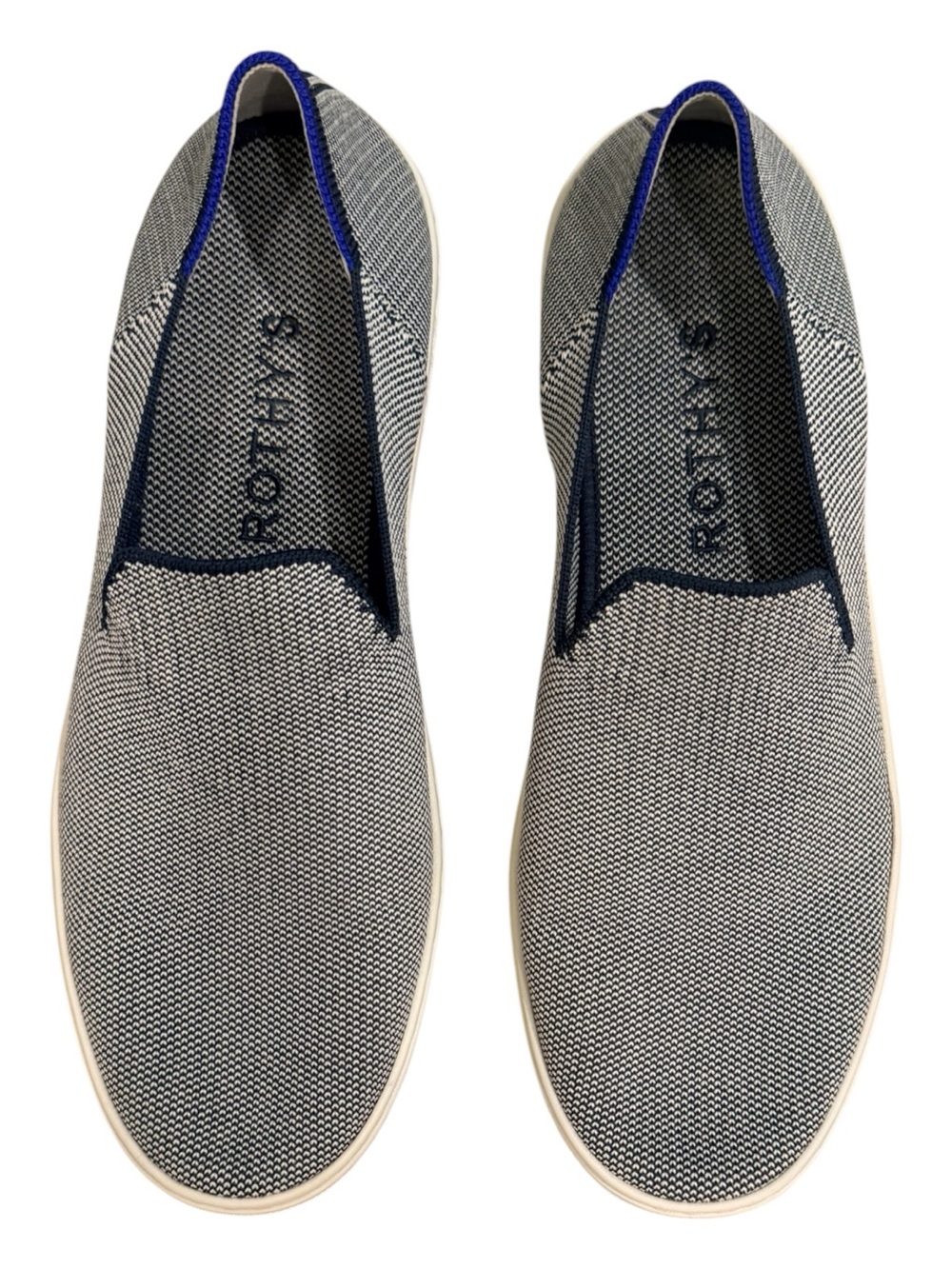 Rothy's Women’s Slip-On Sneaker in Navy and White